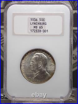 1936 Commemorative LYNCHBURG Half Dollar 50c NGC MS65 #001 Old FATTY Holder BU