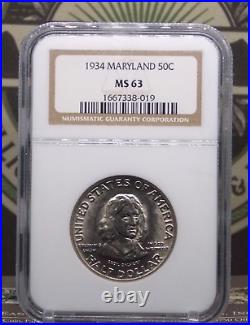 1936 Commemorative MARYLAND Half Dollar 50c NGC MS63 #019 BU Unc ECC&C, Inc