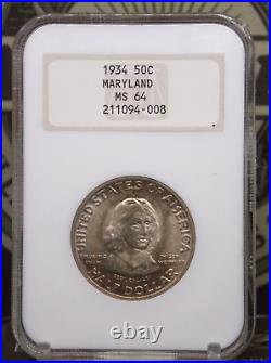 1936 Commemorative MARYLAND Half Dollar 50c NGC MS64 #008 Old FATTY Holder BU