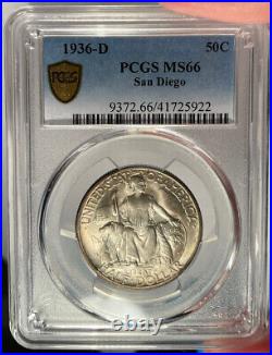 1936-D 50c PCGS MS 66 San Diego Commemorative Half Dollar