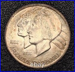 1936-D Arkansas Centennial Commemorative Half Dollar Nicely Toned