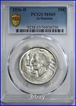 1936-D Arkansas Classic Commemorative Half Dollar 50C PCGS MS65