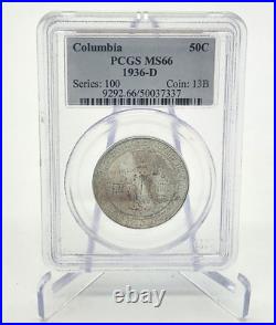 1936-D Columbia Commemorative Silver Half Dollar PCGS MS-66