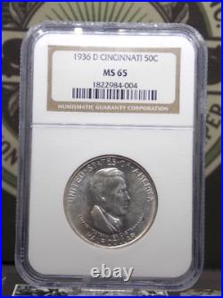 1936 D Commemorative CINCINNATI Half Dollar 50c NGC MS65 #004 Gem BU ECC&C
