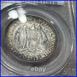 1936 D RHODE ISLAND HALF DOLLAR COMMEMORATIVE 50C COIN PCGS MS 66 Silver Ser 100