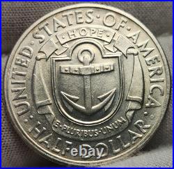 1936-D Rhode Island Commemorative Half Dollar Choice BU, Great Type Coin CHRIa