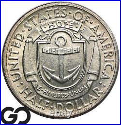 1936-D Rhode Island Commemorative Half Dollar, Gem BU++ Free Shipping