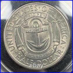 1936 D Rhode Island Commemorative Silver Half Dollar PCGS MS62