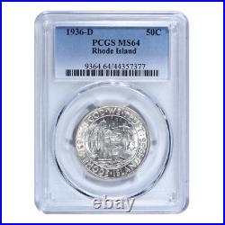1936-D Rhode Island Commemorative Silver Half Dollar PCGS MS64