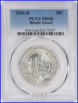 1936-D Rhode Island Commemorative Silver Half MS66 PCGS