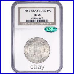 1936-D Rhode Island Half Dollar Commemorative 50c NGC MS 65 Nice White Coin