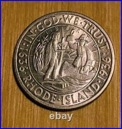 1936-D Rhode Island Tercentenary Commemorative Half Dollar Coin. Higher grade