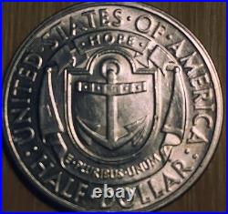 1936-D Rhode Island Tercentenary Commemorative Half Dollar Coin. Higher grade