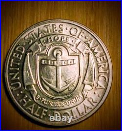 1936-D Rhode Island Tercentenary Commemorative Half Dollar Coin. Higher grade