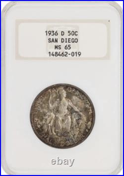 1936-D San Diego Commemorative Half Dollar MS65 Old Holder Beautiful Toning