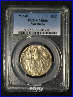 1936-D San Diego Commemorative Half Dollar MS66 PCGS MS 66 Silver 50C Coin