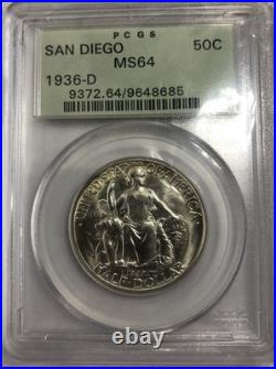 1936-D San Diego Commemorative Half Dollar PCGS OGH MS64