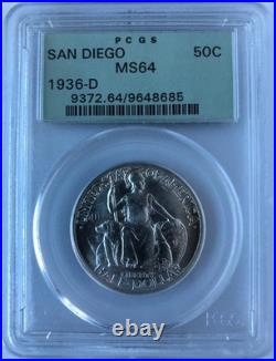 1936-D San Diego Commemorative Half Dollar PCGS OGH MS64