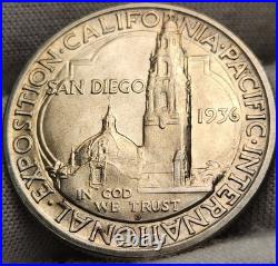 1936-D San Diego Commemorative Silver Half Dollar Choice Uncirculated CH-36d
