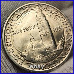 1936-D San Diego Commemorative Silver Half Dollar Choice Uncirculated CH-36d