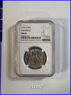 1936 D San Diego Commemorative Silver Half Dollar MS64 NGC 6881543-014