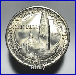 1936 D San Diego Silver Commemorative Half Dollar -0689