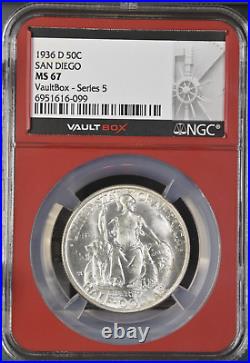 1936-D San Diego Silver Commemorative Half Dollar 50C NGC MS67 S242