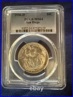 1936 D San Diego Silver Commemorative Half Dollar PCGS MS 64 Incredible