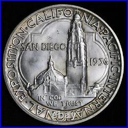 1936-D San Diego Silver Half Dollar BU UNCIRCULATED MS E220 JBR
