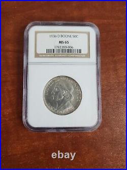 1936 D Silver Half Dollar Boone NGC MS 65 NGC Holder 14 (2003)