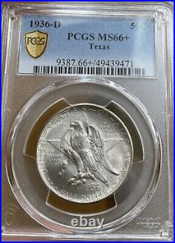1936-D Texas Centennial Commemorative Silver Half Dollar PCGS MS 66+ Plus