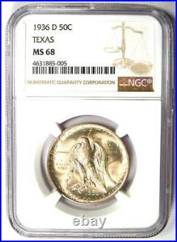 1936-D Texas Half Dollar 50C Coin Certified NGC MS68 $11,000 NGC Guide Value
