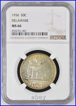 1936 Delaware 50c Commemorative Half Dollar NGC MS66 Gold Toned