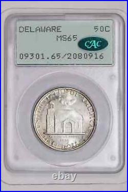 1936 Delaware Silver Commemorative Half Dollar Pcgs Ms65 Rattler Ogh Cac