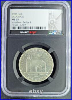 1936 Delaware Tercentenary NGC MS65- Classic Commemorative 50c VaultBox Series 5