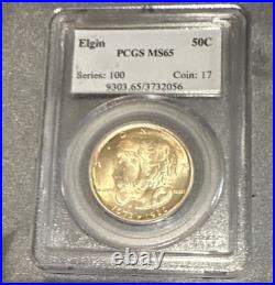 1936 Elgin Centennial Half Dollar PCGS MS65 Toned Silver Classic Commemorative
