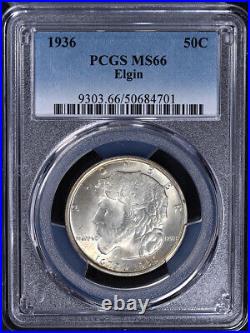 1936 Elgin Commem Half Dollar PCGS MS66 Great Eye Appeal Nice Strike