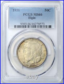 1936 Elgin Commemorative Half Dollar Pcgs Ms66 Nice Coin