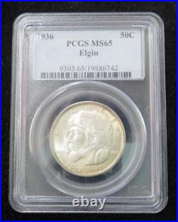 1936 Elgin Commemorative Silver Half Dollar PCGS Graded MS65