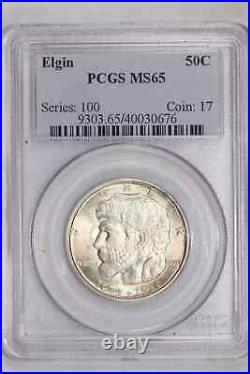 1936 Elgin Silver Commemorative Half Dollar Pcgs Ms65