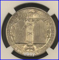 1936 GETTYSBURG SILVER COMMEMORATIVE HALF DOLLAR NGC MS64 Gem In Display Box