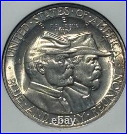 1936 Gettysburg Commemorative Half Dollar Ngc Ms64