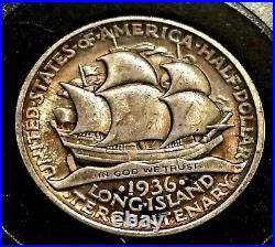 1936 Long Island Commemorative Half Dollar- AU Ungraded Nice Natural Toning