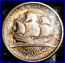 1936 Long Island Commemorative Half Dollar- AU Ungraded Nice Natural Toning