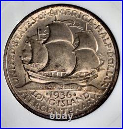 1936 Long Island Half Dollar ANACS MS63 Collectable Soapbox Holder 90% Silver