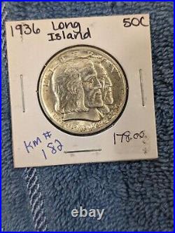 1936 Long Island Half Dollar Silver Commemorative Coin 50C