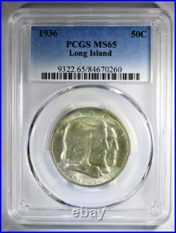 1936 Long Island Silver Commemorative Half Dollar PCGS MS-65 Mint State 65