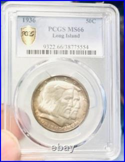 1936 Long Island Silver Commemorative Half Dollar PCGS MS-66 Mint State 66