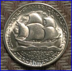 1936 Long Island Tercentenary Commemorative Half Dollar XF+. 900 Silver