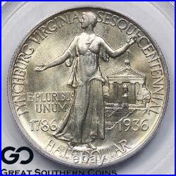 1936 Lynchburg Commemorative Half Dollar PCGS MS-66 Beautiful Coin